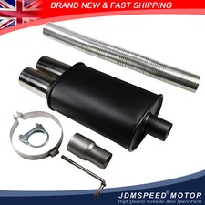 Universal Exhaust Back Box Twin Tip Stainless Steel Sports Performance MC003+50