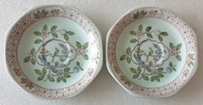 TWO ADAMS CALYX WARE "SINGAPORE BIRD" PATTERN SAUCERS