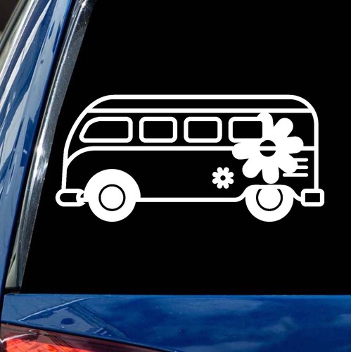 Hippie bus decal vinyl - hippie, flower