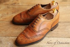 Joseph Cheaney Windsor Tan Brown Leather Oxford Brogue Shoes UK 8.5 F US 9.5