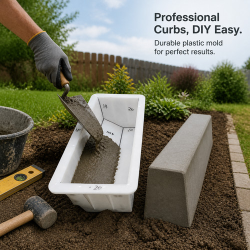 Plastic curbstone form - plastic, for
