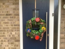 Extra Large Vintage 60cm Christmas Wreath With Wooden Toys