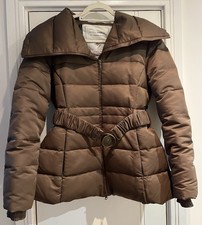 Beige Mango Ladies Duck Down Jacket With Belt