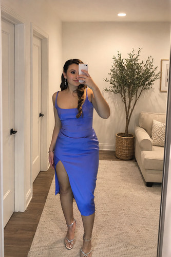 House blue midi dress - midi,