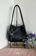 Radley Black Pebbled Leather Shoulder Grab Bag In Dust Bag