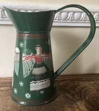 Christmas Design Galvanised Steel Pitcher Vase Metal Watering Can