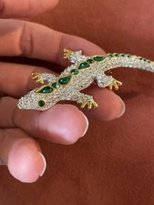 Gorgeous Crystal Lizard Brooch Bling Vintage Jewellery Costume Beautiful