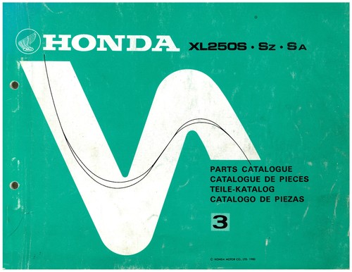 Honda parts manual xl250 - parts,