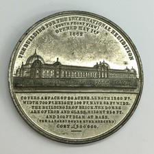 Antique 1862 International Exhibition By Dowler Medal 41.2grams