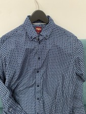 Mens Merc London Tooting Navy Blue Long Sleeve Button Down Collar Size M #10595