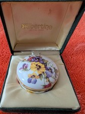 Vintage Albertine Floral Fine Bone China Trinket/Pill Box- Made In England Boxed