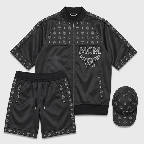 Men black mcm leather - black,