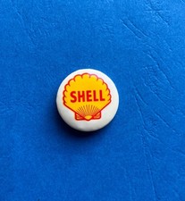 Vintage Shell Pin Badge Petrol