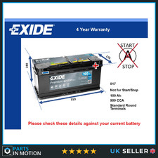 Car Battery EA1000 Exide 017