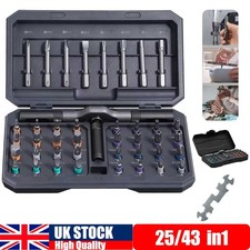 25/43pcs Multi Bit Magnetic Screwdriver Set Detachable T Ratchet Handle Portable