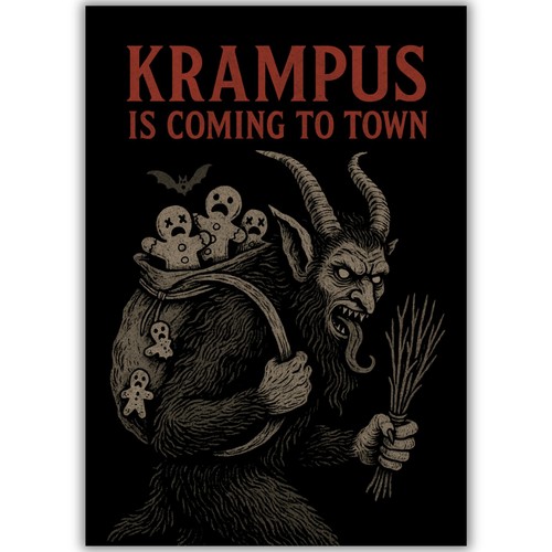 Krampus christmas card gothic - krampus,