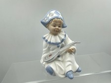 Vintage Casades Spain Porcelain Pierrot Boy With Guitar Figurine