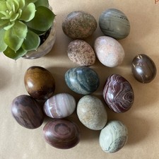 Selection of Crystal Stone Eggs Onyx Tigers Eye Jasper. Job Lot Bundle