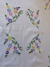 Vintage Hand Embroidered Linen