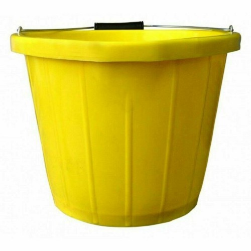 Litre yellow plastic bucket - plastic,
