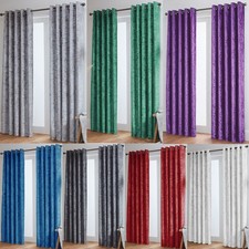 Crushed velvet curtains pair - velvet,