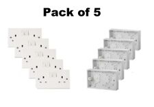 5 x White 2 Gang Twin Double