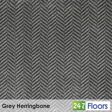 Grey Herringbone Wilton Carpet