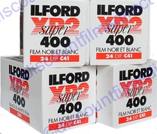 4 x ILFORD XP2 400 35mm 24exp C.41 PROCESS CHEAP B&W  FILM by 1st CLASS POST 