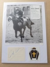 GEOFF LEWIS HORSE RACING LEGEND HAND-SIGNED MILL REEF PHOTOCARD (2)