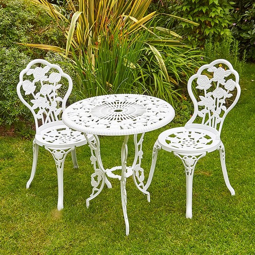 White metal bistro set piece - bistro, 3