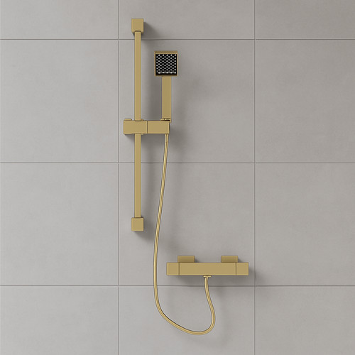 Brushed brass square - brushed,