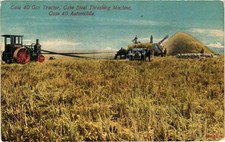 Postcard Case 40 Tractor & Case 40 Threshing Machine