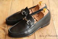 Salvatore Ferragamo Black Leather Silver Bit Loafers Shoes Men's UK 7.5 EEE