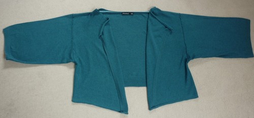 Cropped cardigan teal with - in,