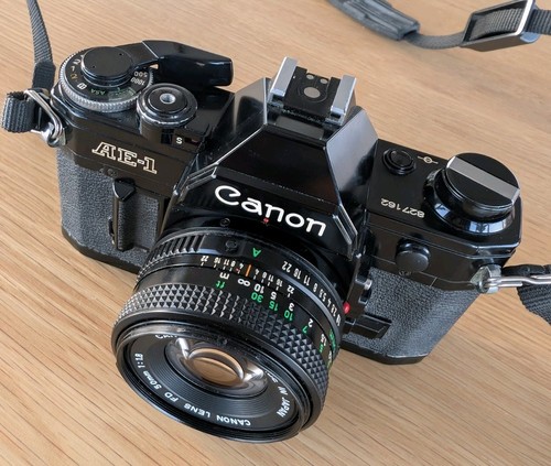 Black canon ae1 35mm - 35mm, slr