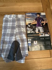 Crivit Sports Women’s Grey & Purple Cycling Shorts Size Large NWT