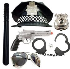 Police Fancy Dress Hat Cops Robbers FBI Accessories Prop Costume Unisex Lot