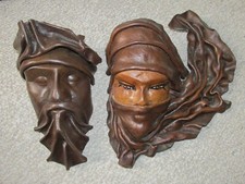 2 x Leather Mask Wall Art