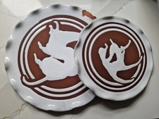 Stephen Pearce Curly Plate Irish Studio Art Pottery Shanagarry Ireland Redware