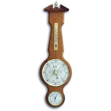Oak banjo barometer - barometer, 50cm
