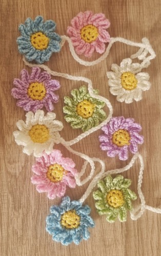 Hand crocheted daisy flower - hand,