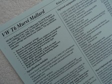 VW T6 MURVI MALLARD Motorcaravan Price List Specification Brochure 2016.