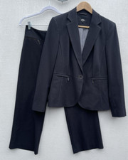 Marks and Spencer Trouser Suit Jkt UK 14 Trousers UK 10 Grey Smart Office