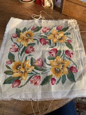  COMPLETED WOOL FLORAL  TAPESTRY SQUARE