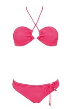 Triumph African Summer Underwired Padded Halter Bandeau Bikini Set Pink 12