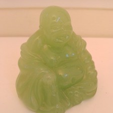 Vintage Jade Carved Stone Buddha Figure statue 