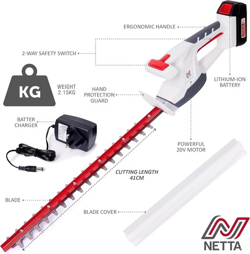 Netta cordless hedge - trimmer, &