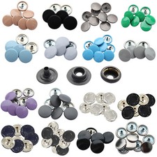 Metal Snap Button Kit in Various Colours 15mm No-Sew Poppers for Garments DIY
