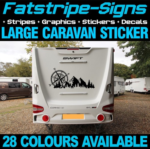 Compass mountain stickers - &,