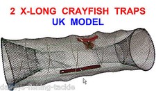 2 UK KING SIZE X-LONG 90cm CRAYFISH TRAPS LOBSTER SHRIMP LIVE BAIT NET CAGE POT